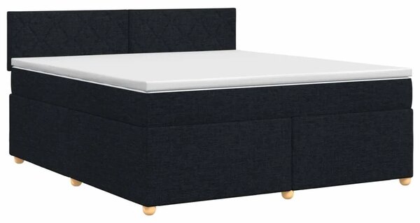Boxspring krevet s madracem Crna 180 x 200 cm Tkanina - Crna 180 x 200 cm Dizajn s rombovima