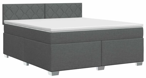 Boxspring krevet s madracem Tamnosiva 140 x 190 cm Tkanina - Tamnosiva 140 x 190 cm Dizajn s rombovima