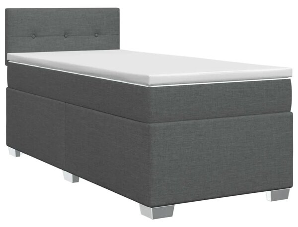 Boxspring krevet s madracem Tamnosiva 90 x 190cm Tkanina - Tamnosiva jedna veličina Prošiveno gumbima