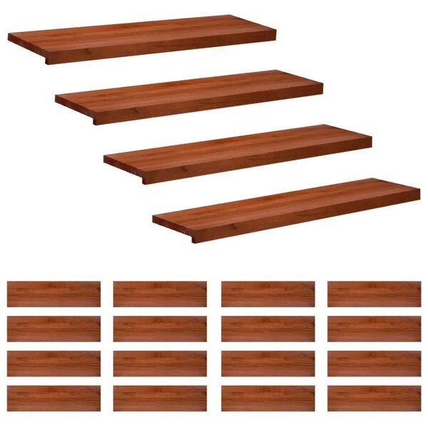 Step treads 20 kom. 100 x 25 x 2 cm Smeđa Čvrsto drvo bukve - Smeđa 100 x 25 x 2 cm 20