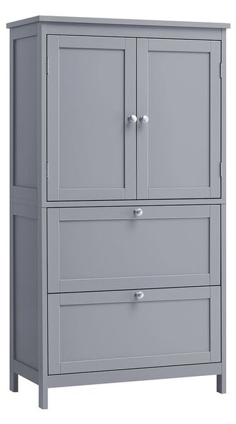 Kupaonski ormarić 30 x 60 x 110 cm s 2 vrata i 2 ladice - Siva