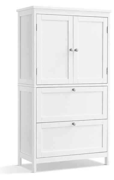 Kupaonski ormarić 30 x 60 x 110 cm s 2 vrata i 2 ladice - Bijela