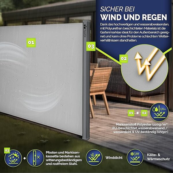 Bočna tenda 200 x 300 cm tillvex