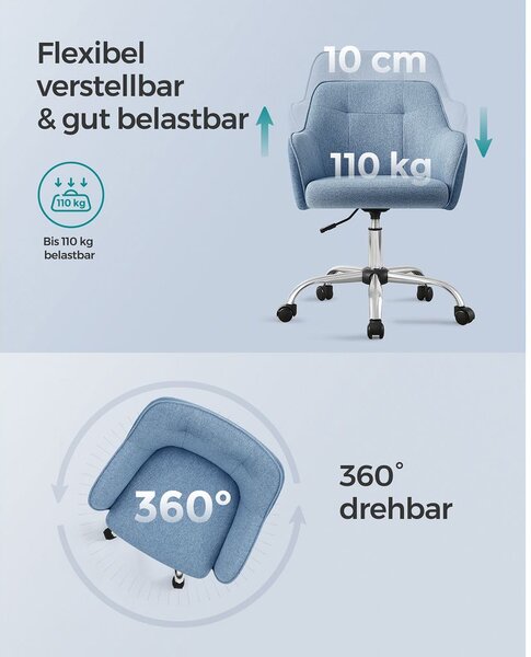 Računalna stolica s podesivom visinom - Plava