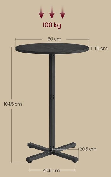 Okrugli barski stol 60 x 60 x 104,5 cm - Bijela