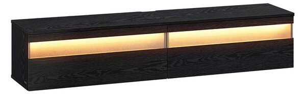 Viseći niski TV ormarić 147 x 35 x 30 cm - 147 cm - Crna