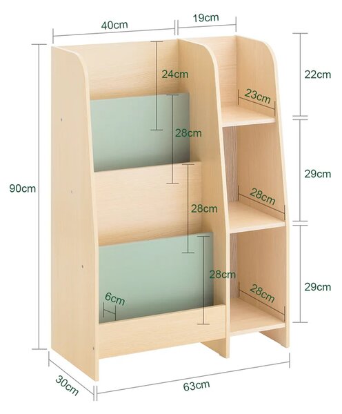 Dječja polica za knjige 63x30x90cm