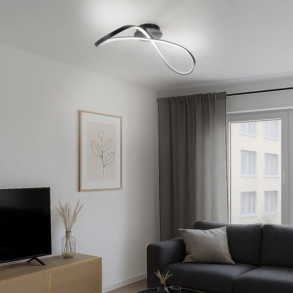 Milagro Lighting Infinity LED stropna svjetiljka, metalna, crna, 4000 K, Crno, Dnevni boravak/blagovaonica, Metal