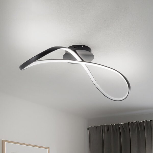 Milagro Lighting Infinity LED stropna svjetiljka, metalna, crna, 4000 K, Crno, Dnevni boravak/blagovaonica, Metal