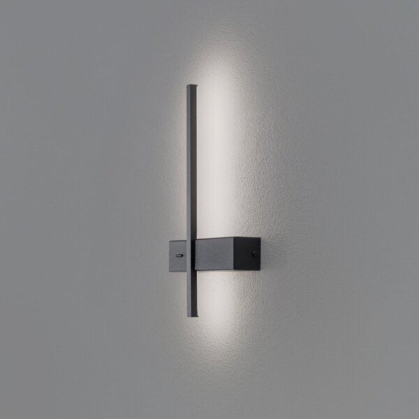 Milagro Lighting LED zidna lampa Vision, visina 30 cm, metalna, crna, 3000 K, Crno, Dnevni boravak/blagovaonica, Metal, Zidni kvadrat