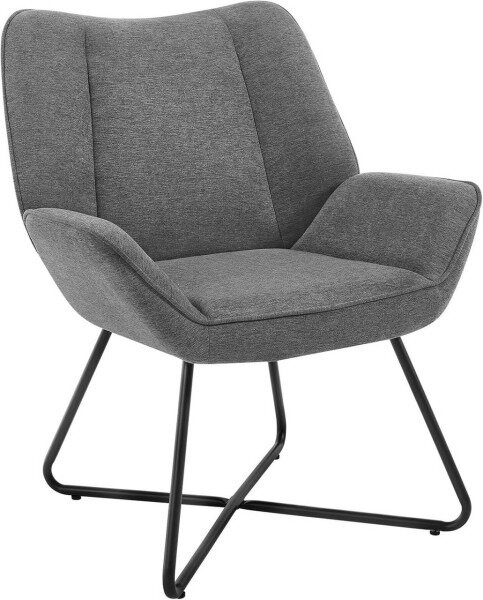 Wingback Chair stolica za opuštanje s metalnim okvirom - Siva