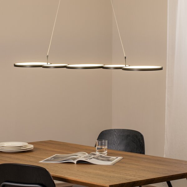 Milagro Lighting Olympia LED viseća svjetiljka, metalna, crna, 4000 K, Crno, Dnevni boravak/blagovaonica, Metal