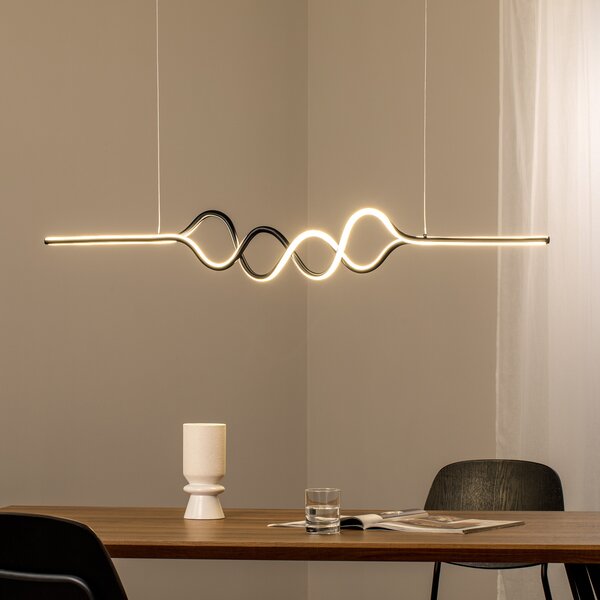 Milagro Lighting Ancona LED viseća svjetiljka, metalna, zlatna/crna, 4000 K, Zlato / mjed, Dnevni boravak/blagovaonica, Metal