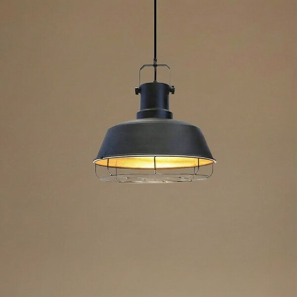 ROYALTECH Viseća lampa Mason, crna, Ø 41 cm, metal, E27, prigušiva, Crno, Dnevni boravak/blagovaonica, Metal