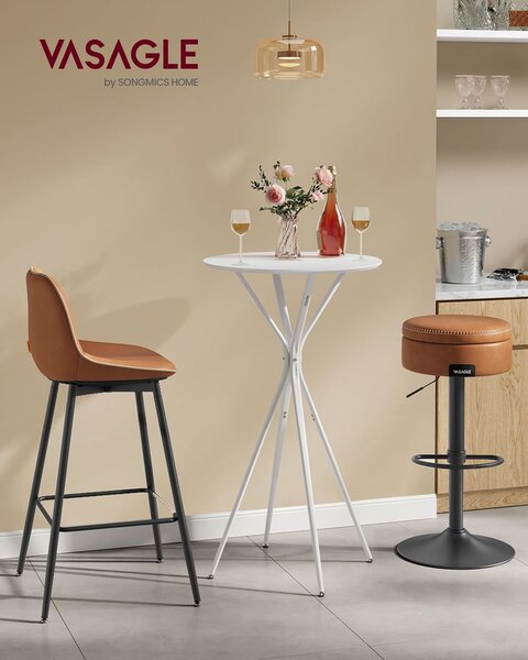 Barski stol s metalnim okvirom 60 x 60 x 105 cm - Crna