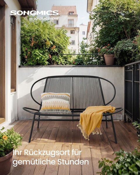 PE vrtna klupa od ratana 70 x 138,5 x 79 cm