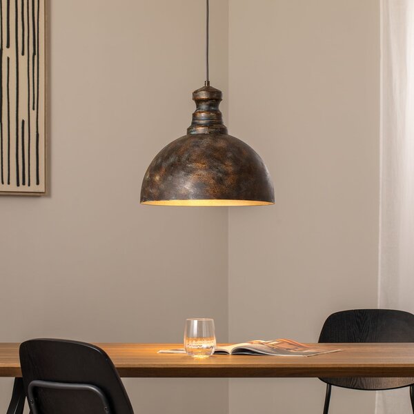 Opviq Saglam viseća svjetiljka, 1 žarulja, antikni mesing, metal, Ø 40 cm, prigušiva, Bronca / stari mesing, Dnevni boravak/blagovaonica, Metal