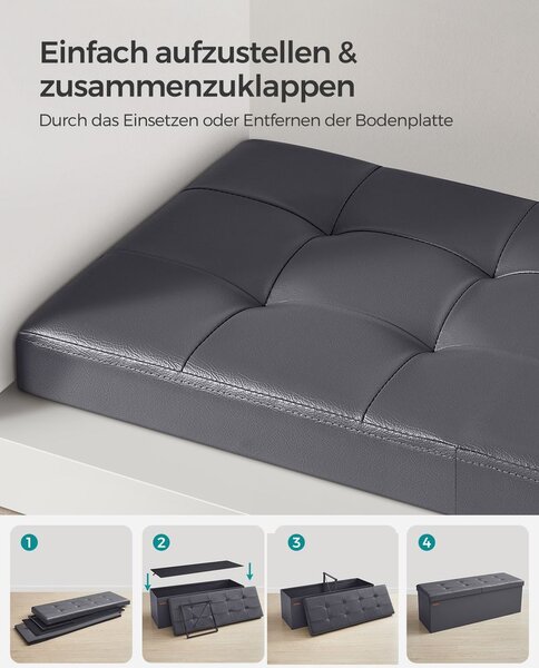 Sklopiva klupa 38 x 110 x 38 cm - tamnosiva