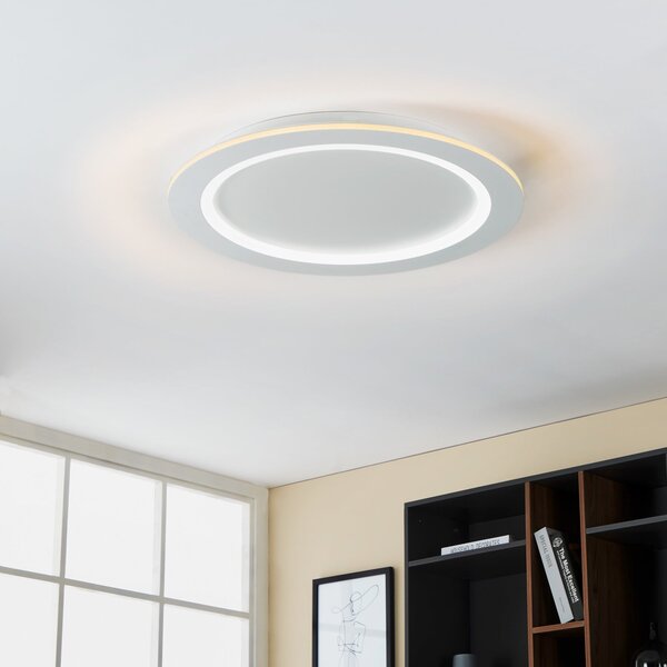 EGLO connect LED stropna svjetiljka Padrogiano-Z, Ø 60 cm, bijela, prigušiva, Bijela, Dnevni boravak/blagovaonica, Metal