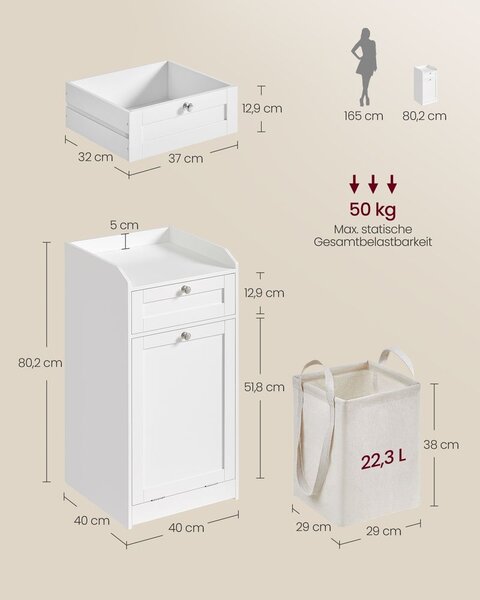 Kupaonski ormarić s košarom za rublje - 78,9 W cm