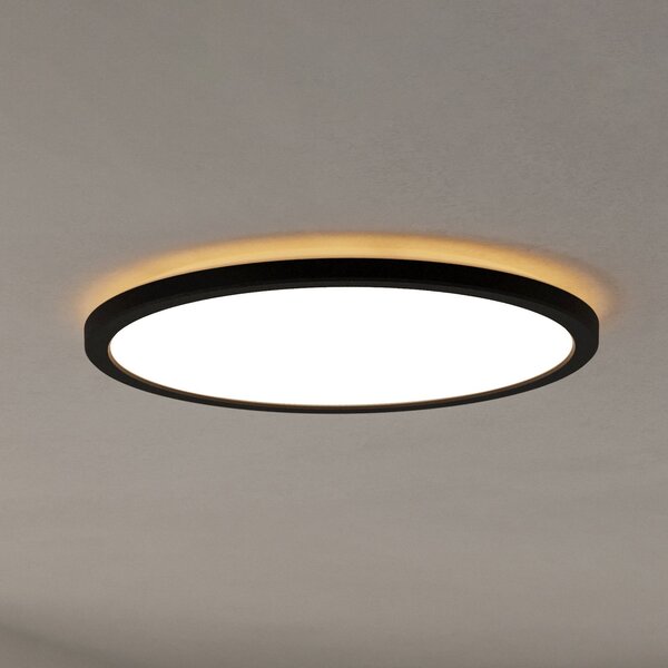 EGLO connect LED stropna svjetiljka Rovito-Z, crna, Ø 39 cm, prigušiva, Crno, Dnevni boravak/blagovaonica, Plastika, Zid okrugli