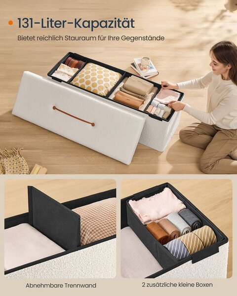 Tabure s prostorom za odlaganje 38 x 110 x 38 cm - Smeđa