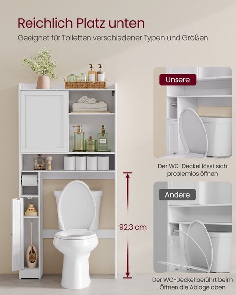 WC polica s kliznim vratima 25 x 83 x 170 cm