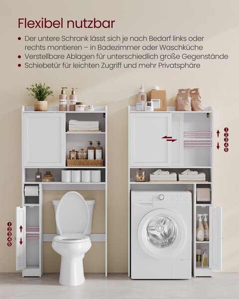 WC polica s kliznim vratima 25 x 83 x 170 cm