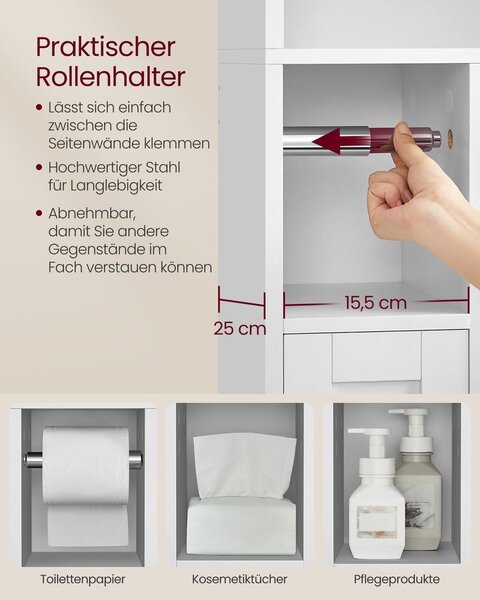 WC polica s kliznim vratima 25 x 83 x 170 cm