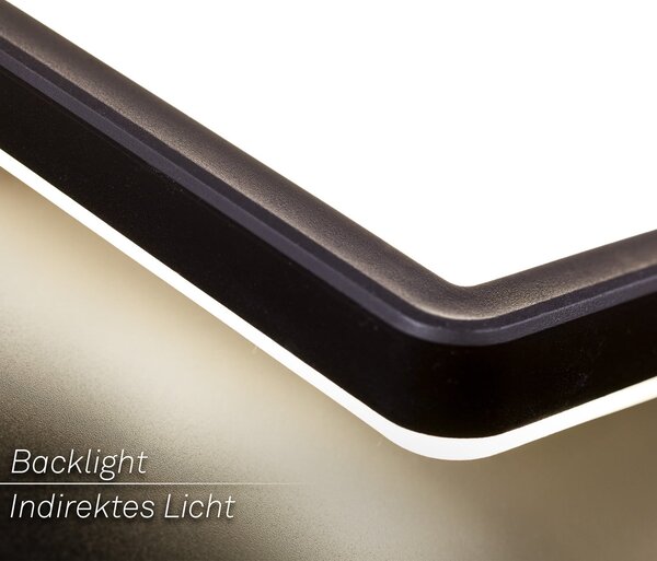 Briloner LED stropna svjetiljka Tava, crna, plastika, 98cm, pozadinsko osvjetljenje, Crno, Dnevni boravak/blagovaonica, Plastika