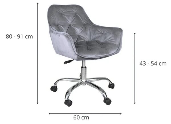 Uredska stolica Q-190 VELVET, siva