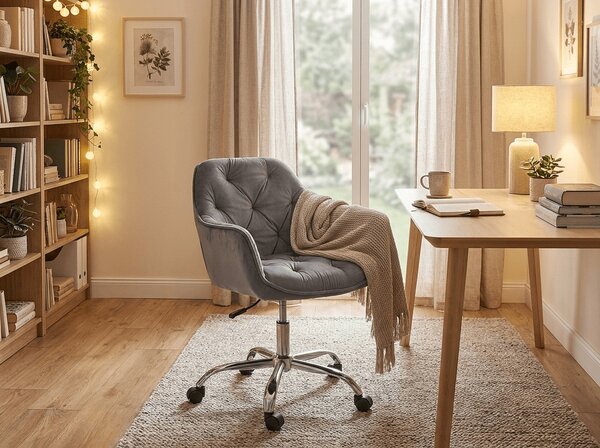Uredska stolica Q-190 VELVET, siva