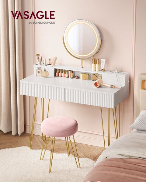 Toaletni stol s tabureom i rasvjetom 40 x 100 x 134,8 cm - 100B cm
