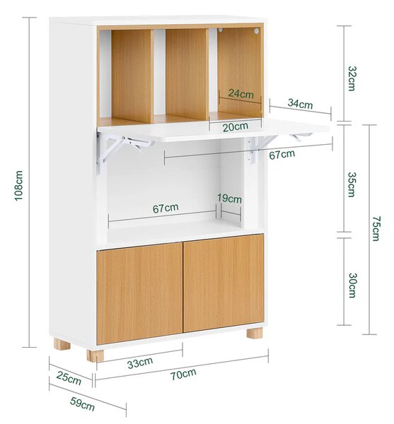 Sklopivi radni stol 70x108x59 cm