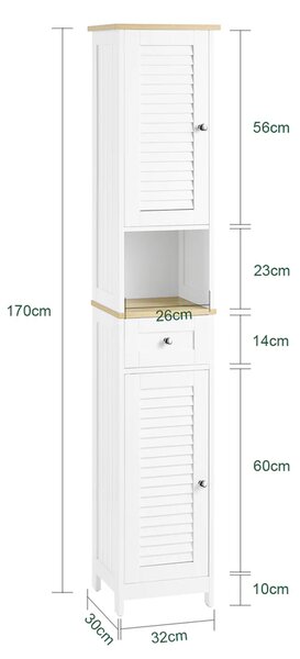 Kupaonski stup s ladicom 30x30x170cm