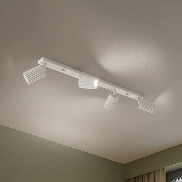 SOLLUX LIGHTING Stropni reflektor carbon, bež, dužina 81 cm, aluminij, 4 žarulje., prigušiva, Bež, Dnevni boravak/blagovaonica, Aluminij