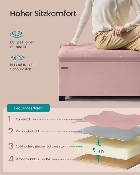 Tabure s prostorom za odlaganje 40 x 110 x 40 cm - Siva