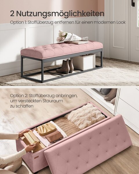 Tabure s prostorom za odlaganje 40 x 110 x 40 cm - Siva