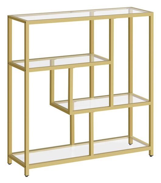 Regal s 4 police prozirno-blijedo zlatno