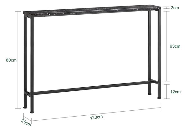 Konzolni stol koji štedi prostor 120x20x80 cm
