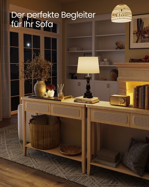 Konzolni stol s 2 ladice boho stil - Crna