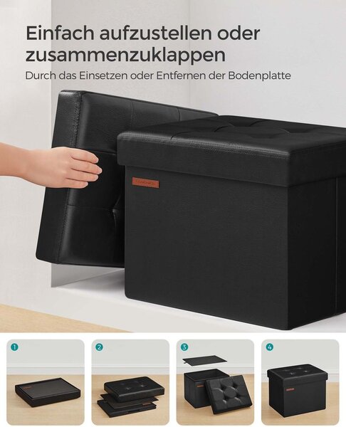 Sklopiva klupa s prostorom za odlaganje 41 cm - Smeđa