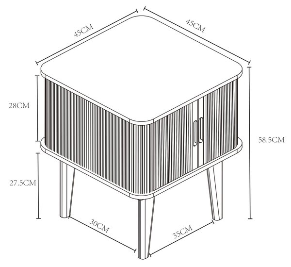 Pomoćni stolić Tysvær 58x45x45 cm