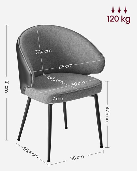 Moderne blagovaonske stolice set od 2 s naslonima za ruke