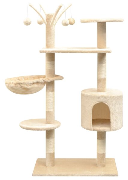 VidaXL Penjalica Grebalica za Mačke sa Stupovima od Sisala 125 cm Bež