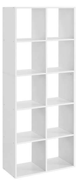 Polica za knjige s 10 pretinaca, 65,5 x 30 x 161,5 cm, bijela