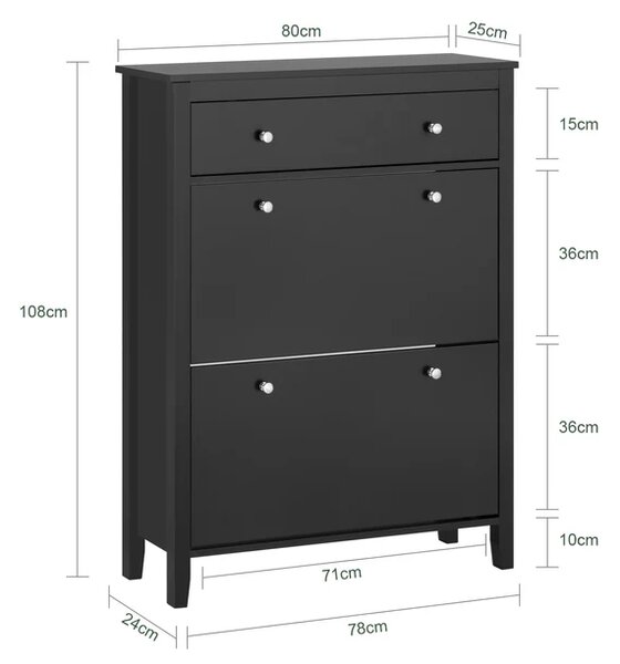 Stalak za cipele s ladicom 80x25x108cm