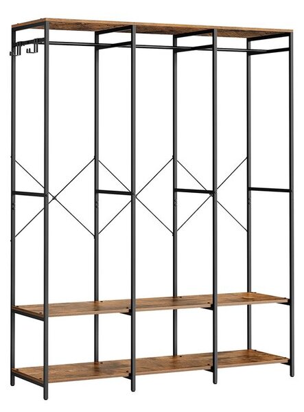 Otvoreni ormar sa šipkom za odjeću - 40x141x180 cm - vintage-smeđa