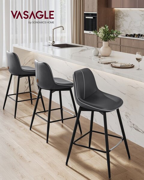 Barske stolice set 2 kom visina 87,5 cm - Crna