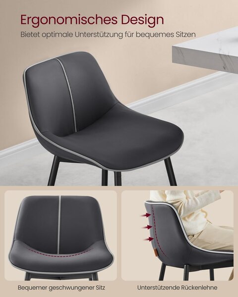 Barske stolice set 2 kom visina 87,5 cm - Crna